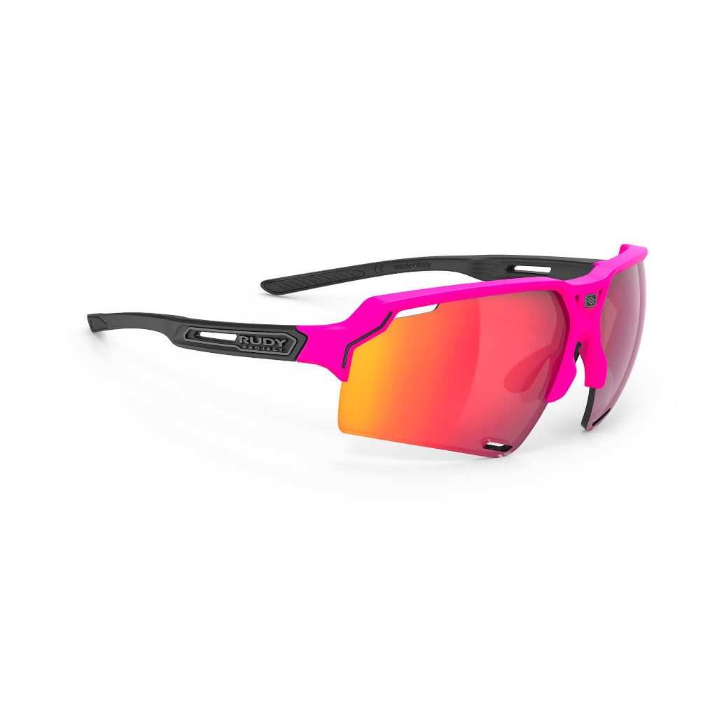 RUDY Project Deltabeat Pink Fluo/Black (Matte) - RP Optics Multilaser Red, Radbrille, Sportbrille, pink/schwarz