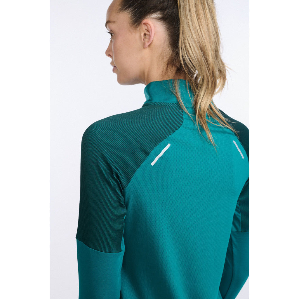 2XU Light Speed 1/2 Zip, Longsleeve, Damen, jade/silver reflective, petrol