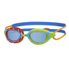 Zoggs Predator Junior, Schwimmbrille, getönte Gläser, rot & grün / blau & orange