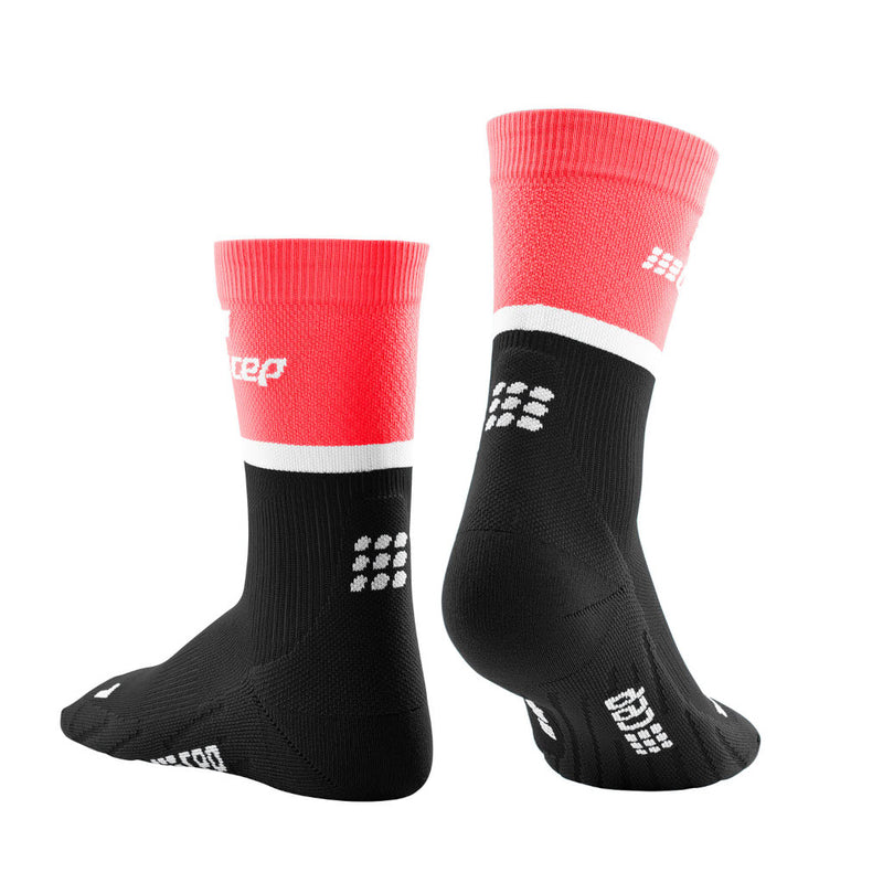 CEP The Run Compression Socks - Mid Cut, Damen, pink/black, pink/schwarz