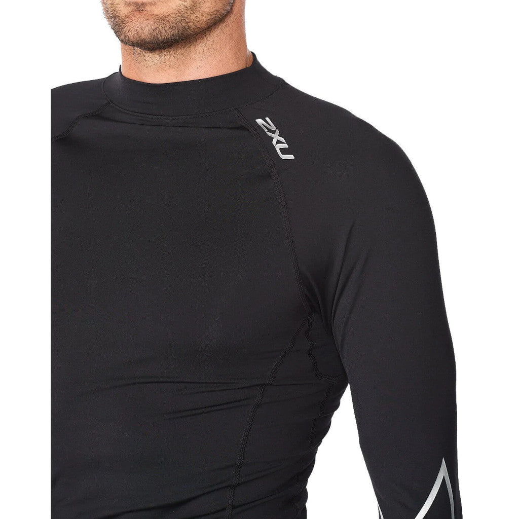 2XU Ignition Compression Longsleeve, Men, black/silver reflective, black