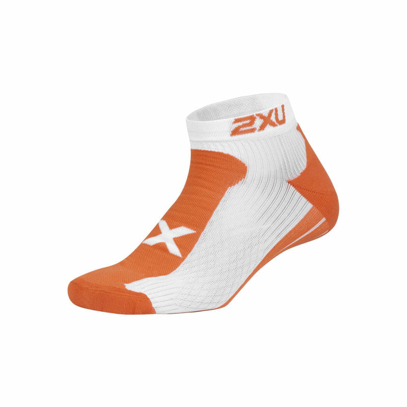 2er Pack 2XU Low Rise Sock Spicy Orange/White, Herren, orange/weiß