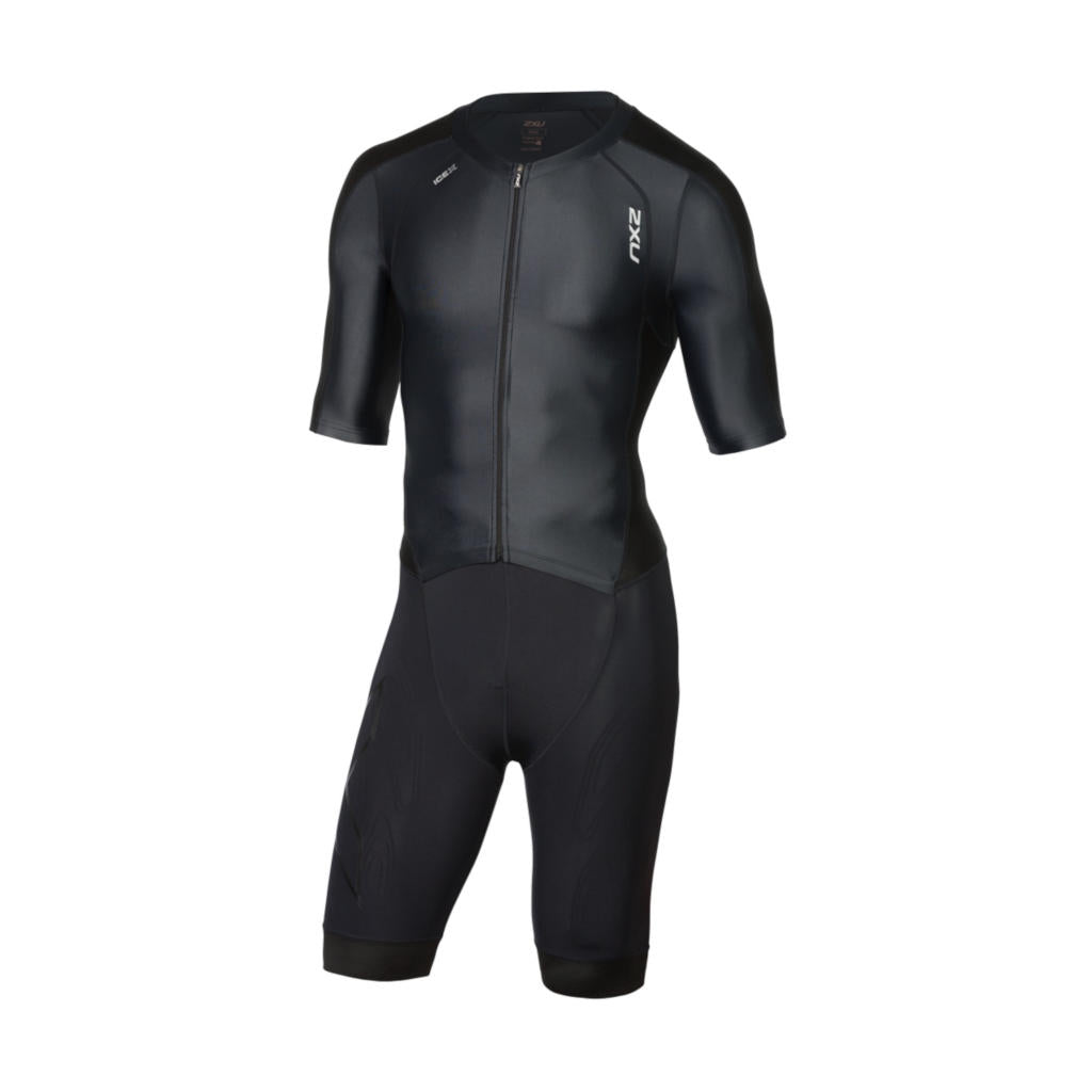 2XU Compression Full Zip Sleeved TriSuit, Herren, schwarz/schwarz