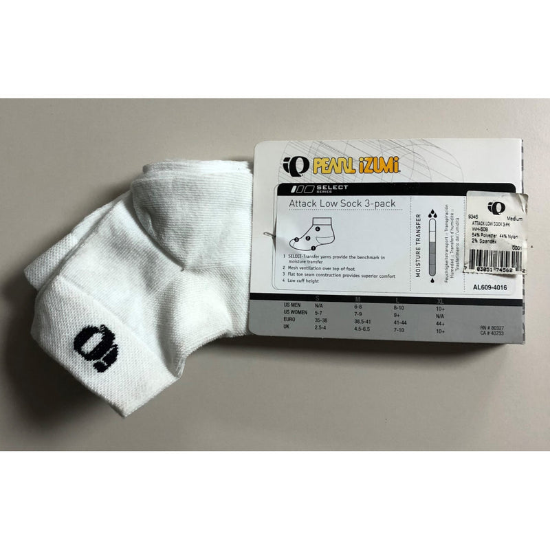 Pearl Izumi Attack low sock, 3-Pack, Socken, weiß, Größe 38,5-41, B-Ware