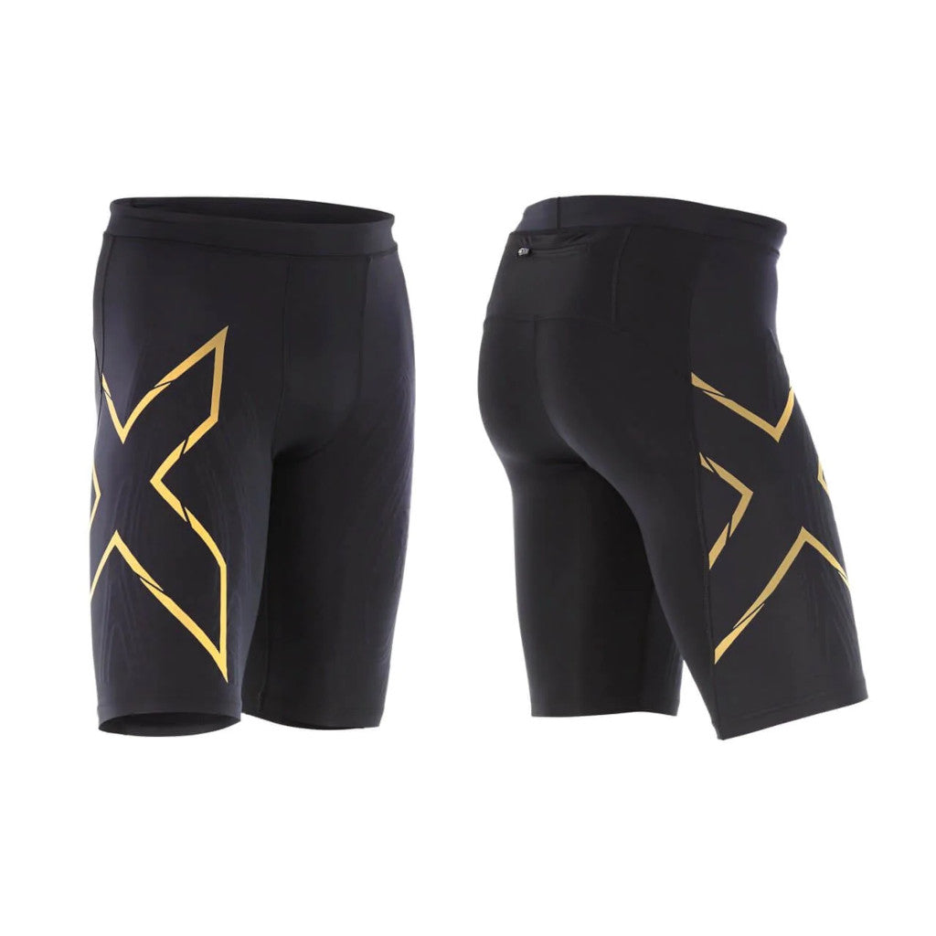 2XU MCS Run Compression Shorts, men, black/gold reflective, black/gold