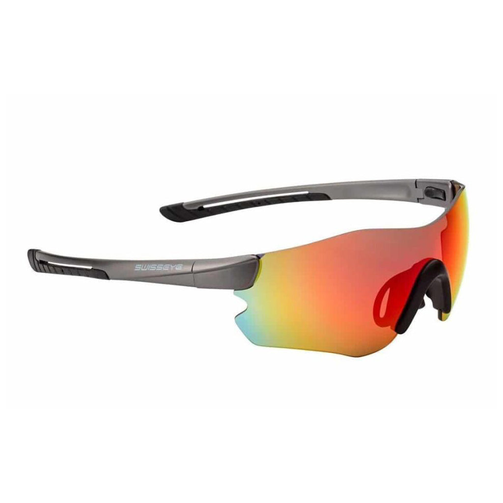 Swisseye Speedster, dunkelgrau matt, Gläser smoke BR Revo + orange + klar, Sportbrille, Radbrille