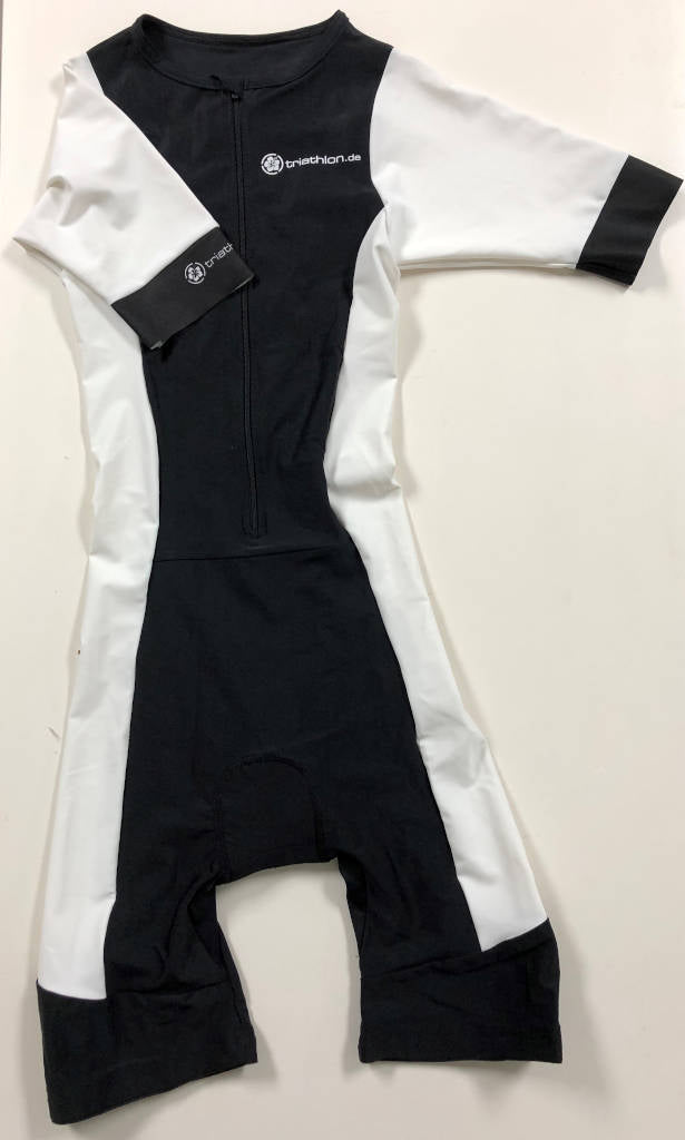 triathlon.de Elite AeroSuit, Frontzip, Herren, schwarz/weiß
